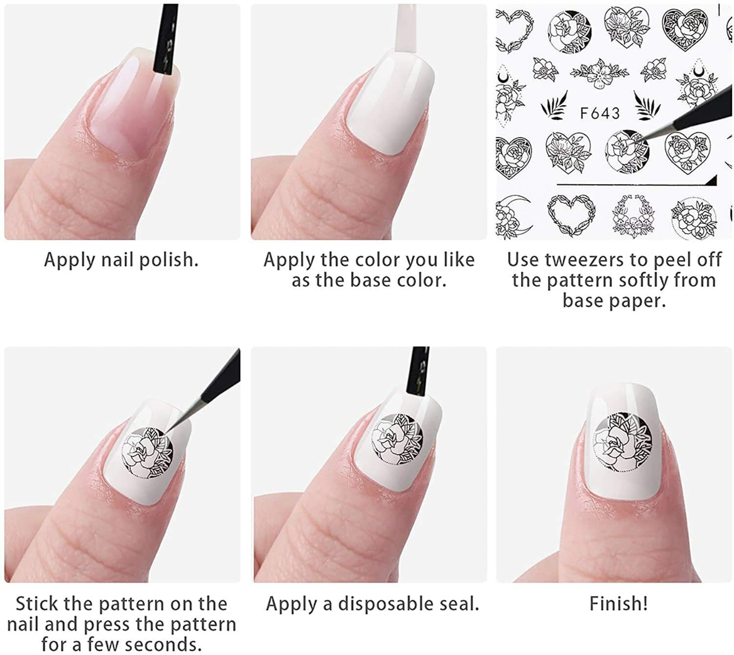 Nail Sticker Decal Nail Art Adhesive DIY Design Manicure Decor Waterproof US