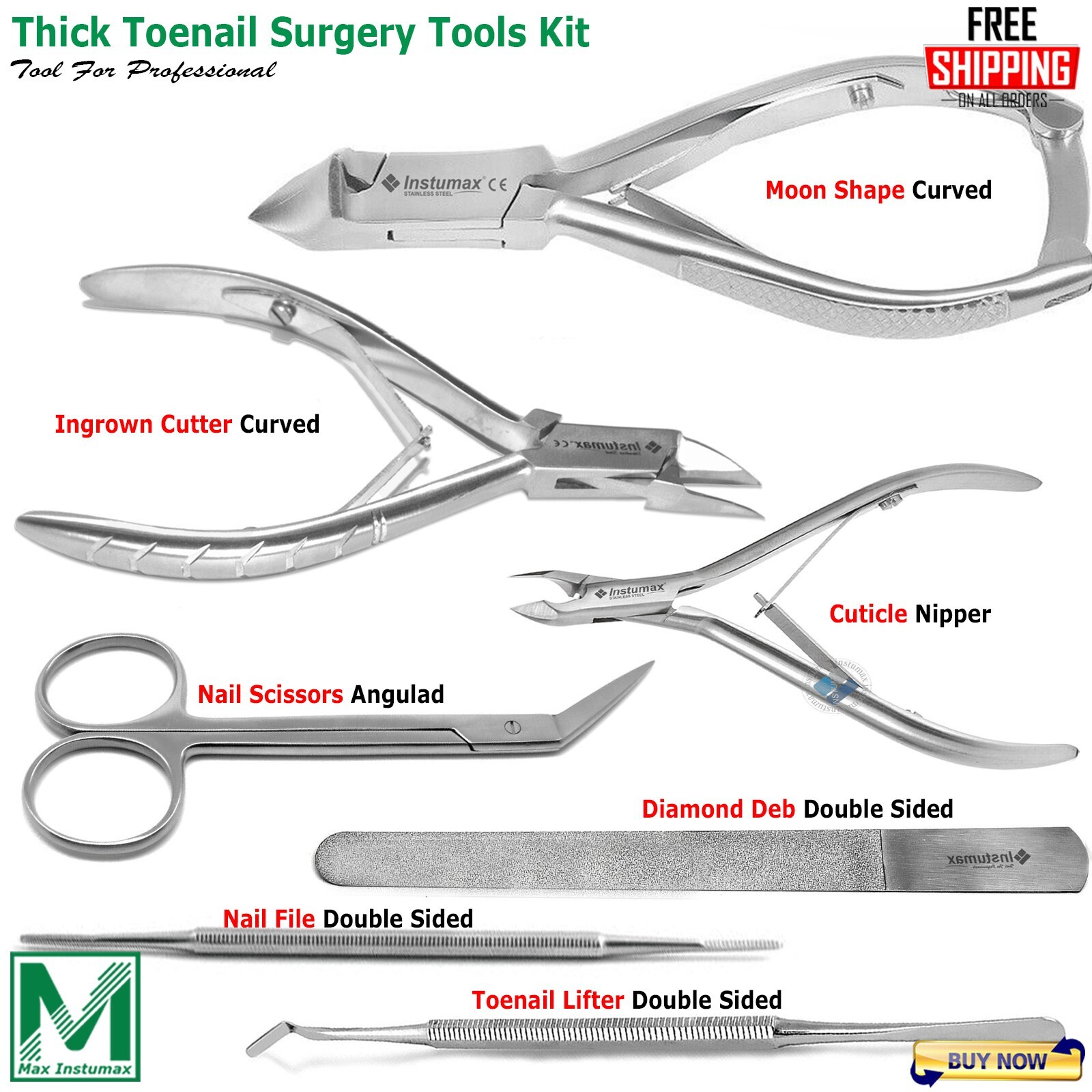 TOE NAIL CLIPPERS SET PROFESSIONAL HEAVY DUTY PODIATRIST INSTRUMENTS CHIROPODY