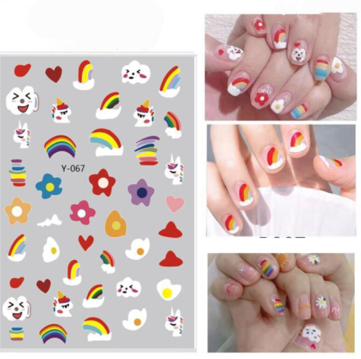 Nail Stickers Art Decal DIY Design Waterproof 3D Butterfly Heart Letters Gold US