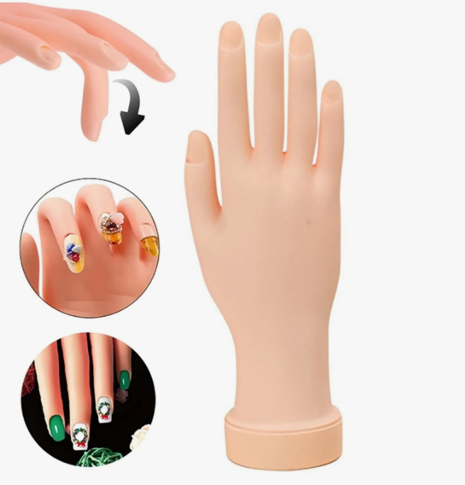 Training Hand Nail Art Flexible Movable Fake Hand Manicure Practice Tools Gifts