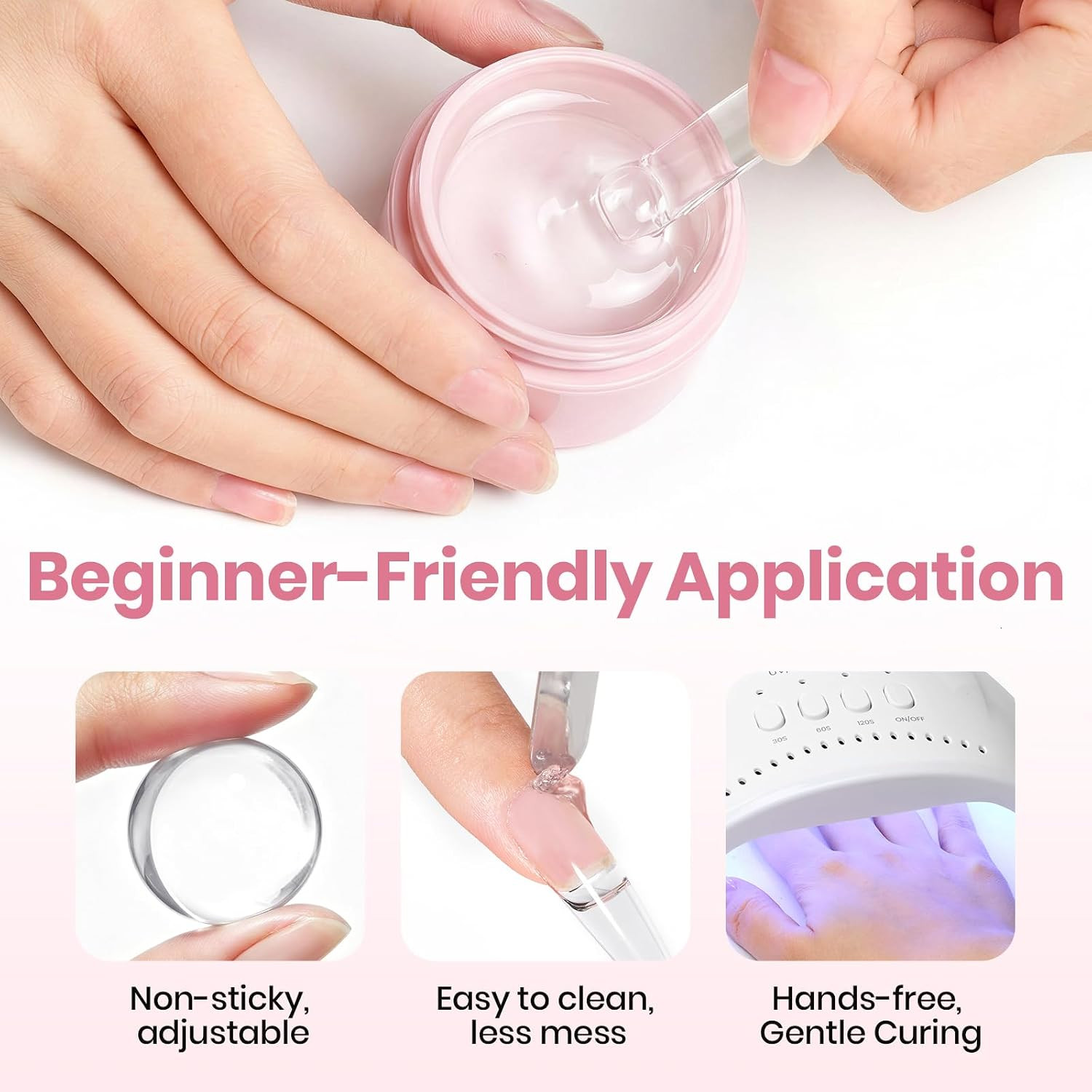 Solid Nail Glue Gel & Remover Kit for Nail Tips | Hema-Free & Tpo-Free Formula,