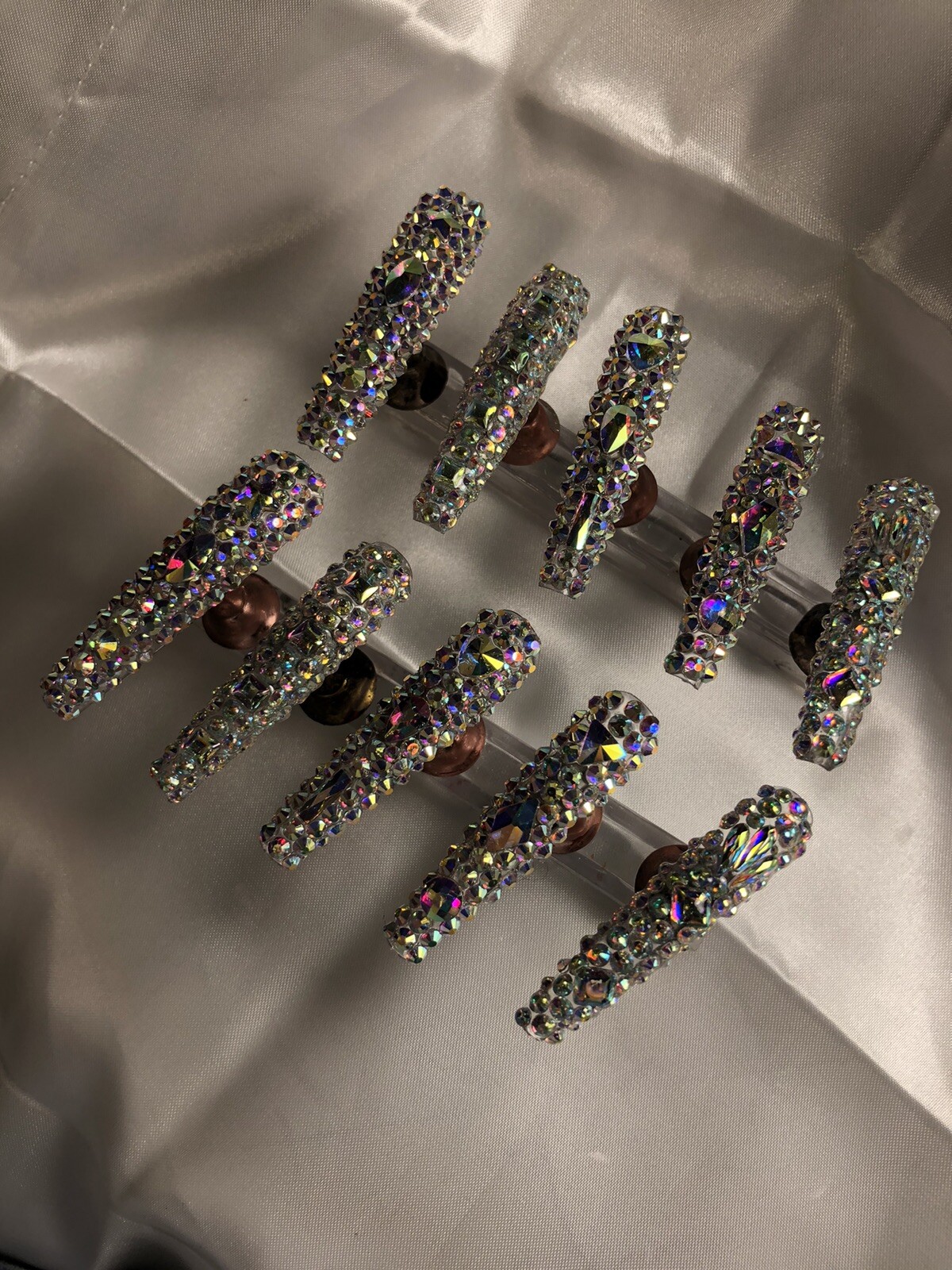 Z NAILZ! Stunning Set Of Completely Jeweled 3XL Handmade Custom Press On Nails