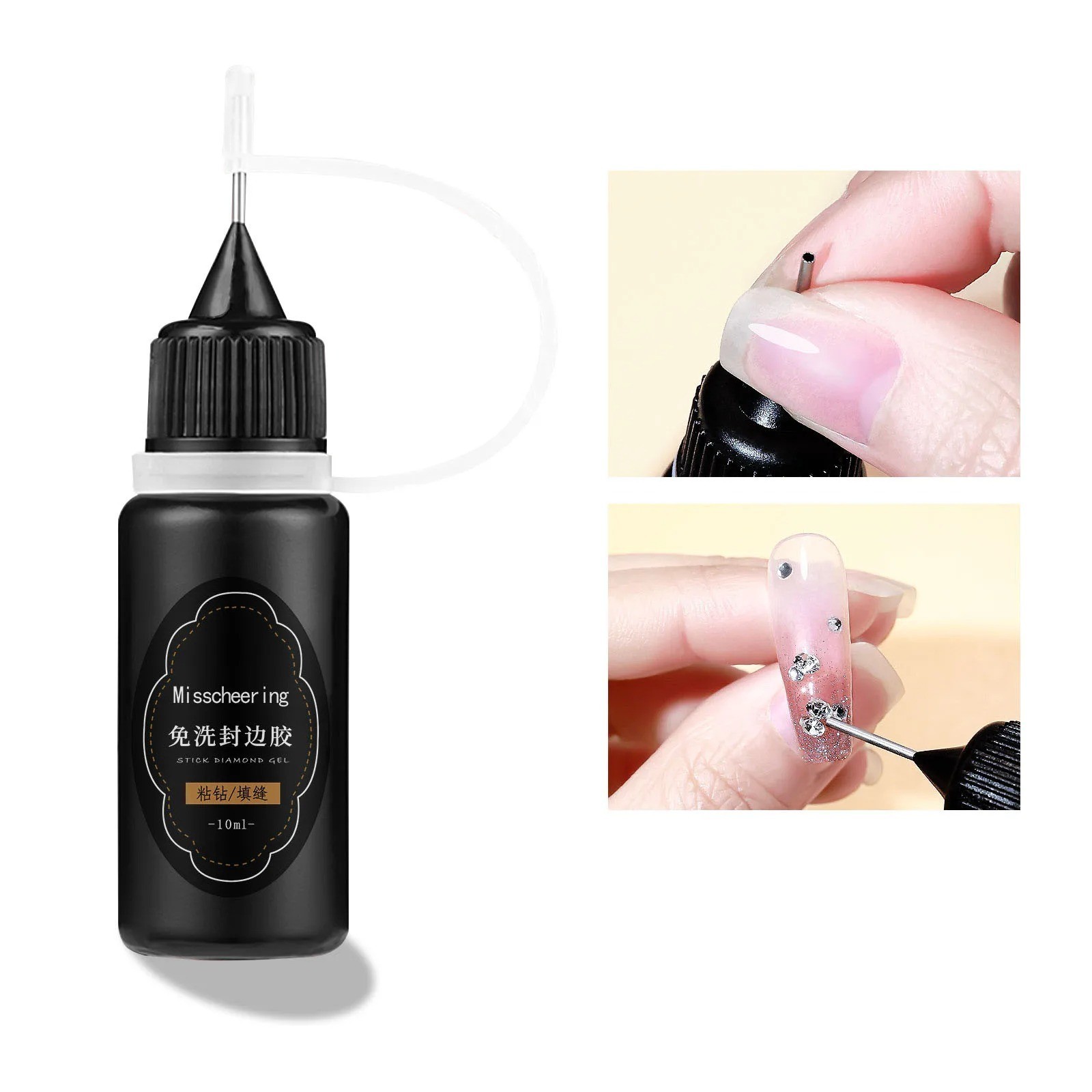 30g Nail Rhinestone Glue Gel Strong Adhesive 3D Nail Art Gems Decoration