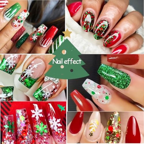 6 Box Christmas Nail Art Glitter Sequins Winter Xmas Tree Snowflake Stars Nail