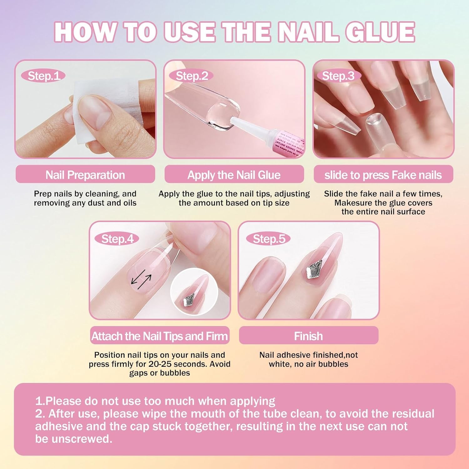 Professional Nail Glue for Acrylic Nails Fake Nails Tips Repair Strong Bond