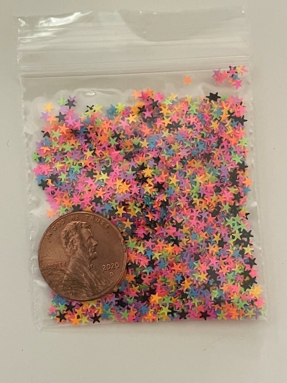 Solvent Resistant SUPER STAR Shaped (NEON MIXED) 2mm Glitter-US