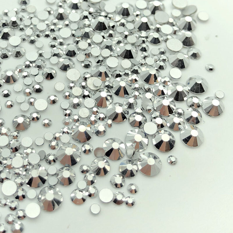 Metallic Color Crystals Glass Flatback Nail Art Rhinestones Clothes Decorations