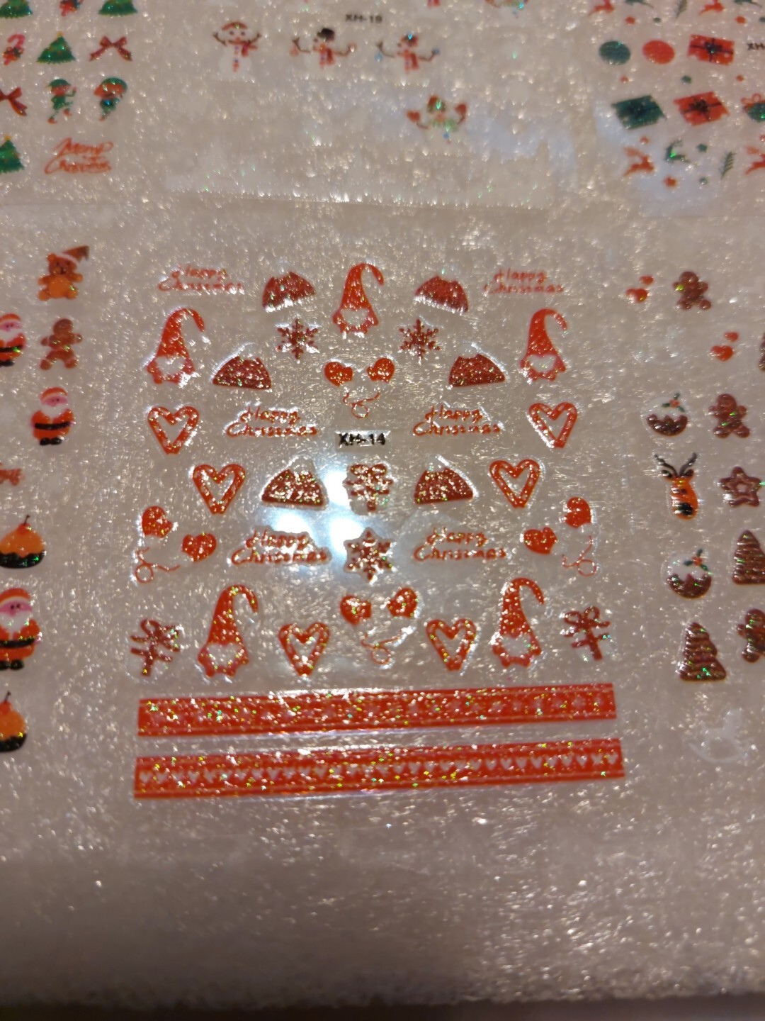 8 X Small Sheets Of Christmas Nail Art Stickers (Dn157) New