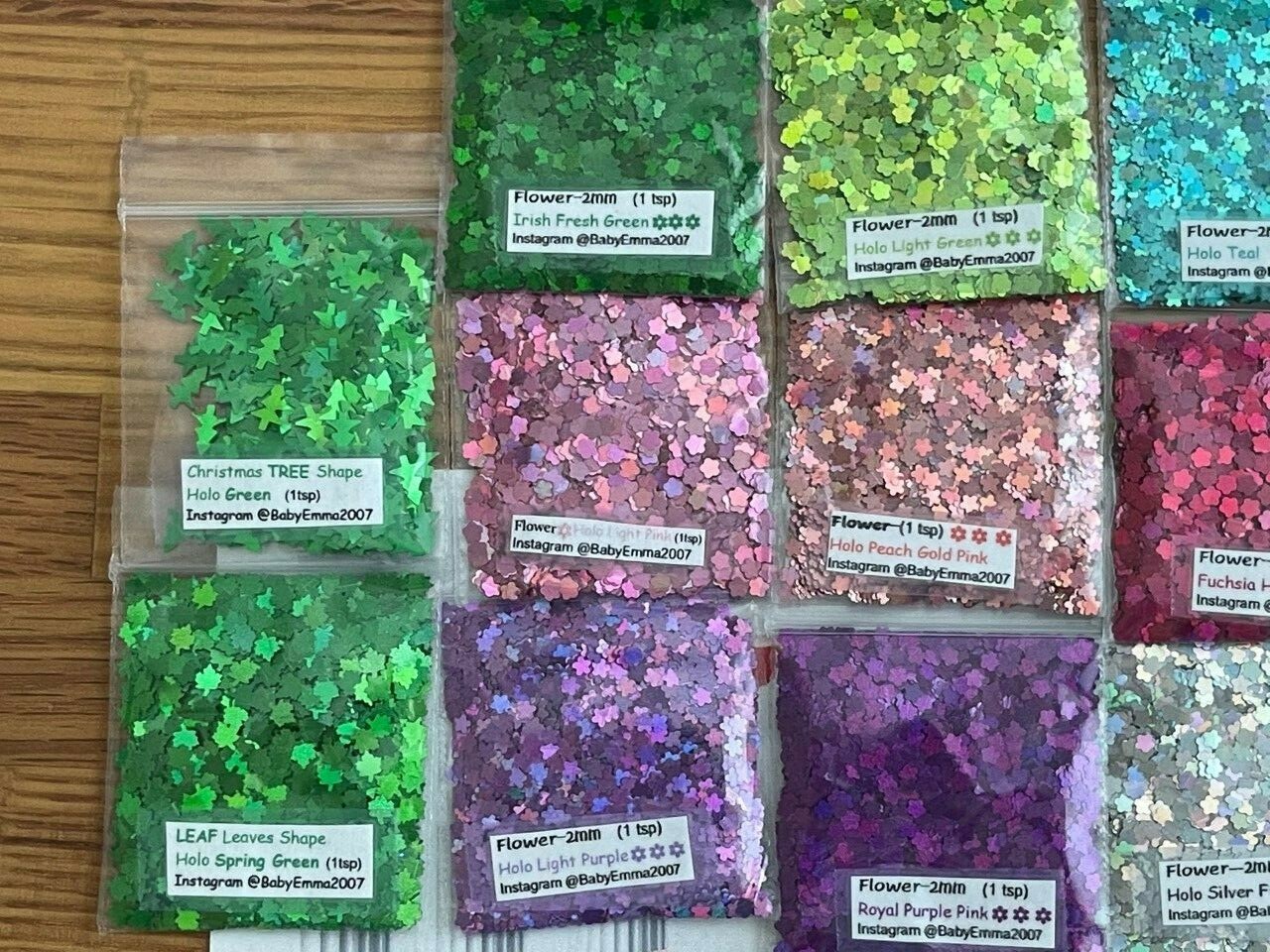 Solvent Resistant Holo FLOWER shape Glitter U Pick Color-Nail Art Face Crafts-US