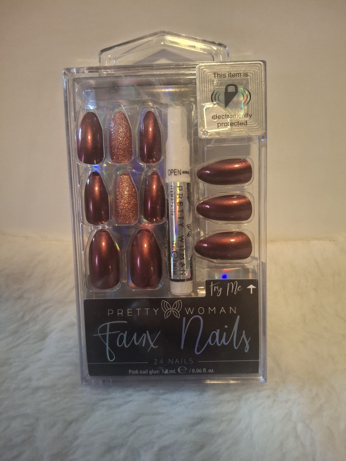 24pc Pretty Woman Faux Glue Press On Nails (Glue Included)