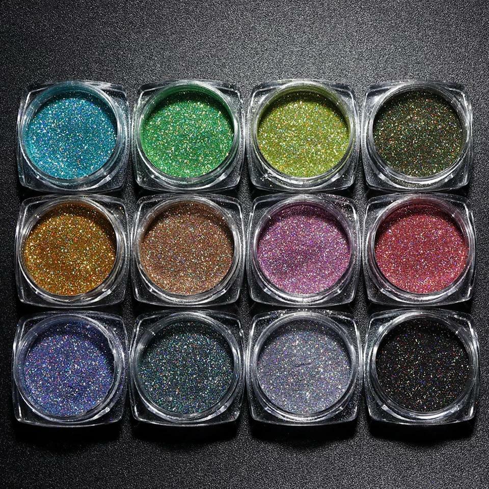 Holographic Nail Mirror Glitter Powder Dust Shimmer Mermaid Unicorn HOLO Colours