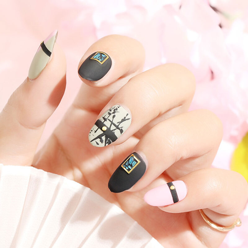 100pcs Fake Nail Transparent Acrylic Nail Seamless Full/Half Cover Nails Decor