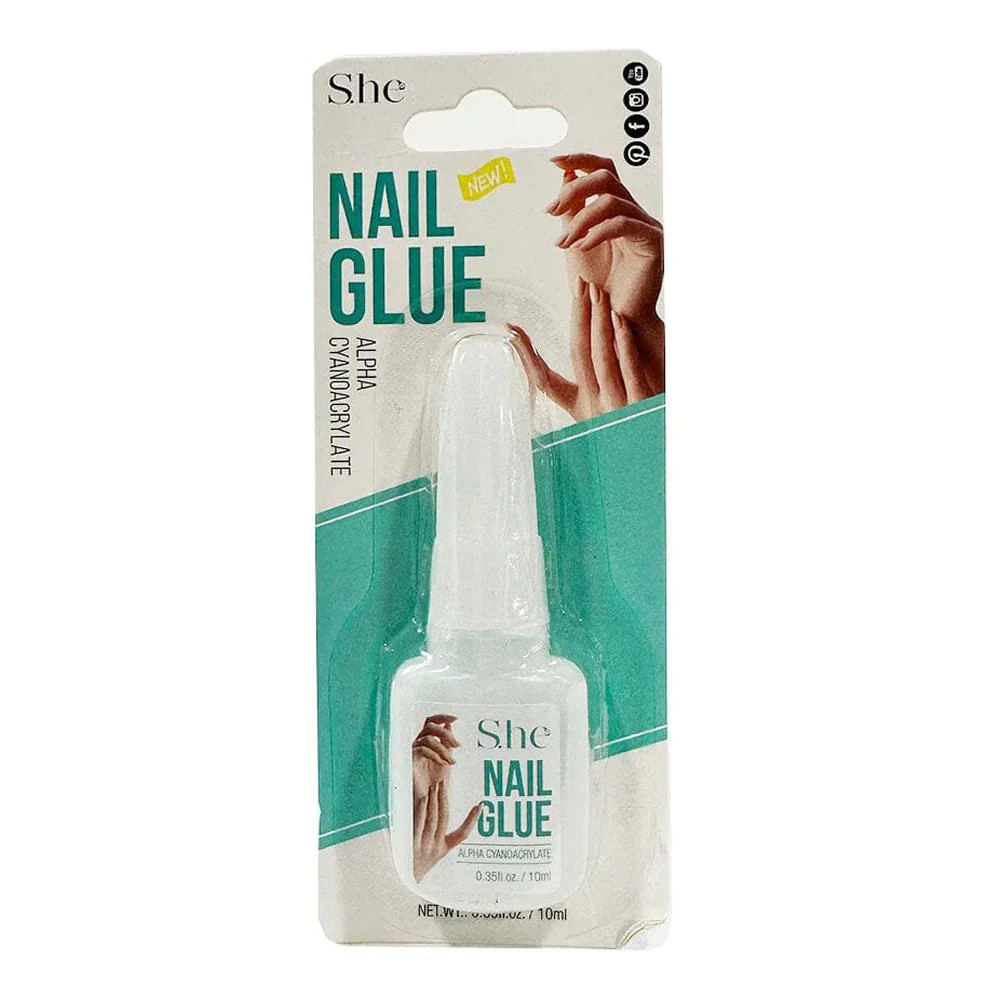 S.he Makeup Instant Bond Nail Glue – Alpha Cyanoacrylate – Strong & Durable