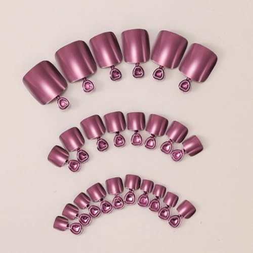 Metallic Pink Press On Toenails Pink Chrome Toe Nail Press Ons toenais-5