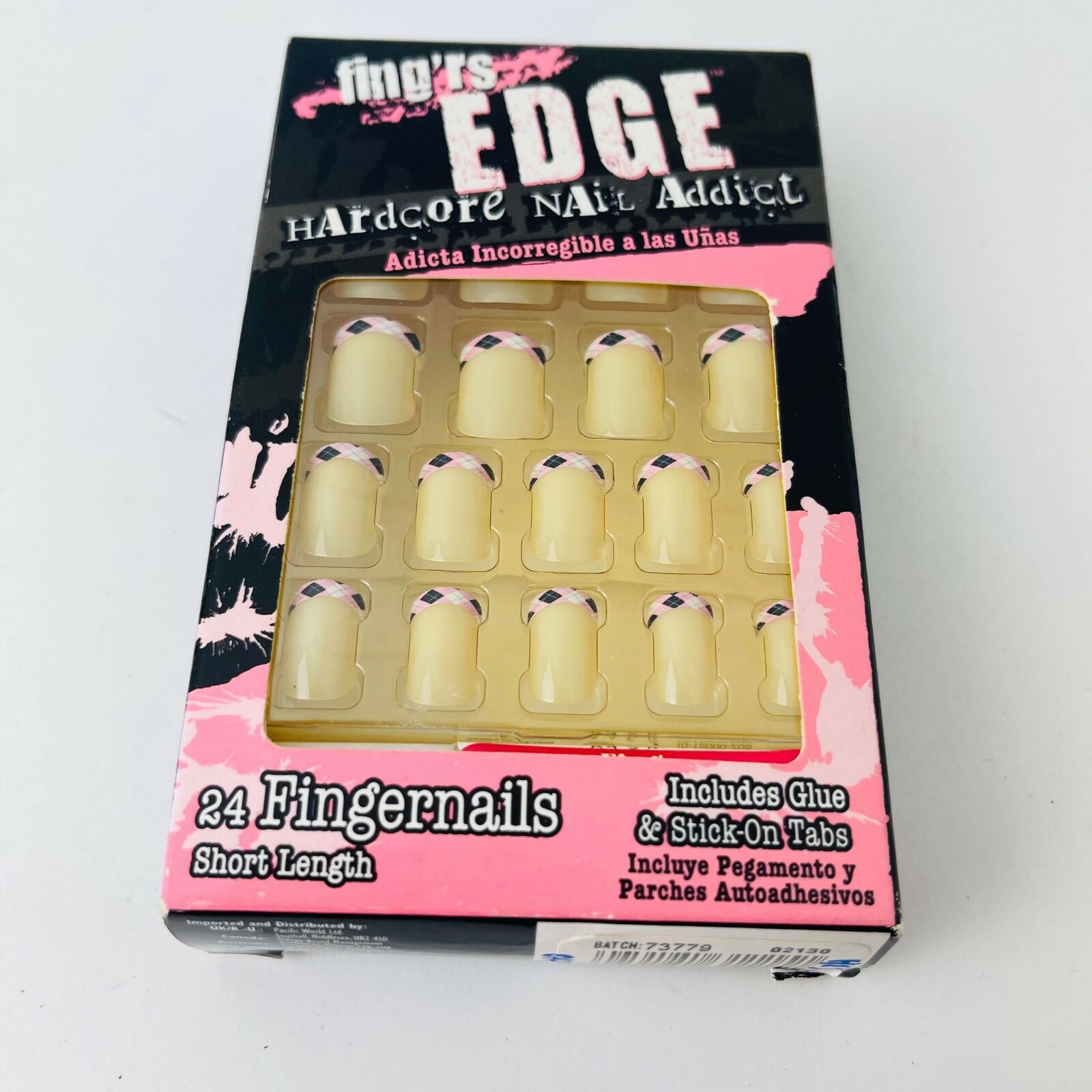Set of 3 Fing’rs Edge Hardcore Nail Addict 24 Fingernails Short Length 31115 NEW