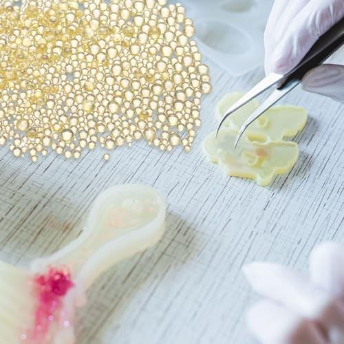 Iridescent Glass Tiny Bubble Beads, 0.4-3mm 20g No Hole φ0.4-3mm Deep Yellow
