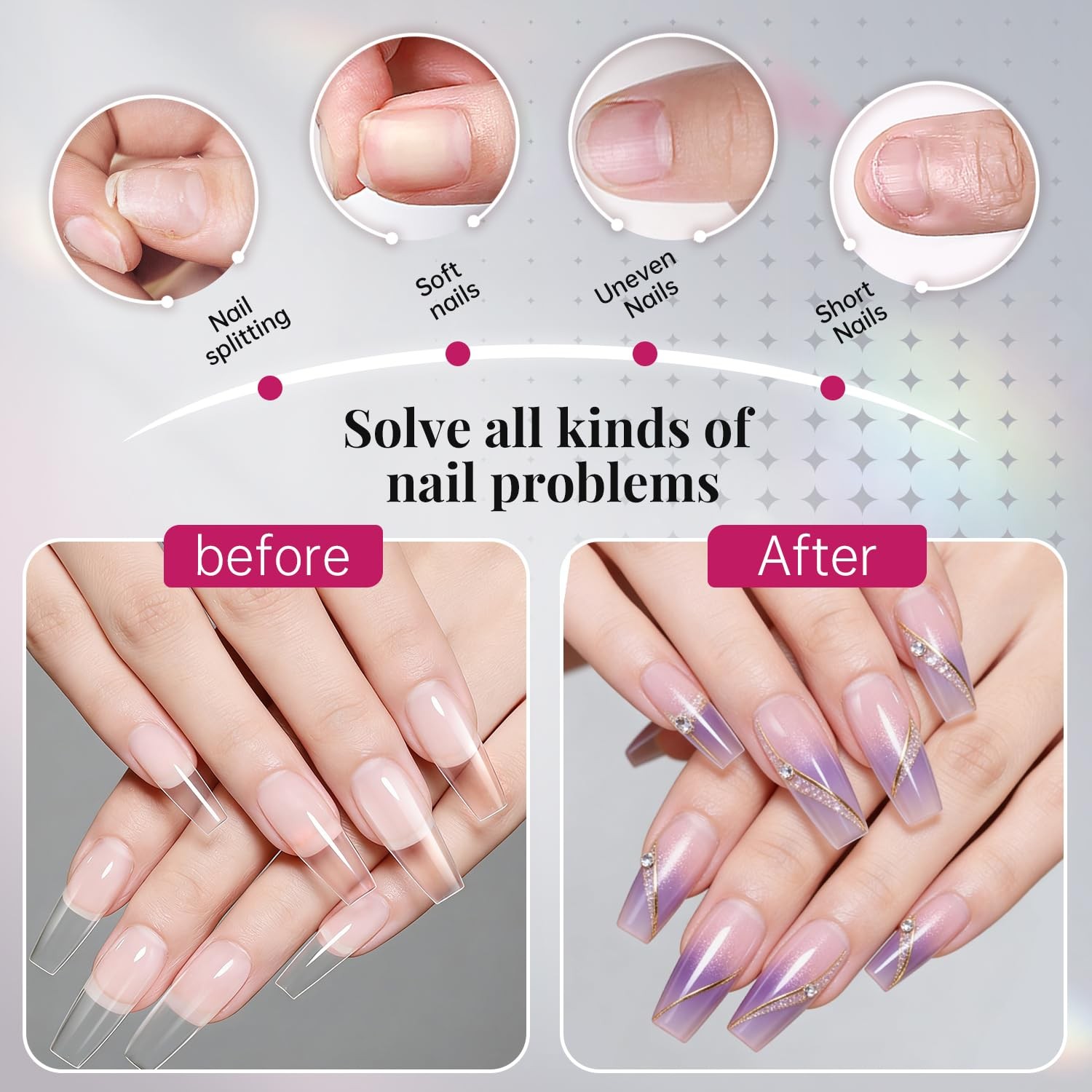 krofaue French Nail Half Matte Tips, Tips