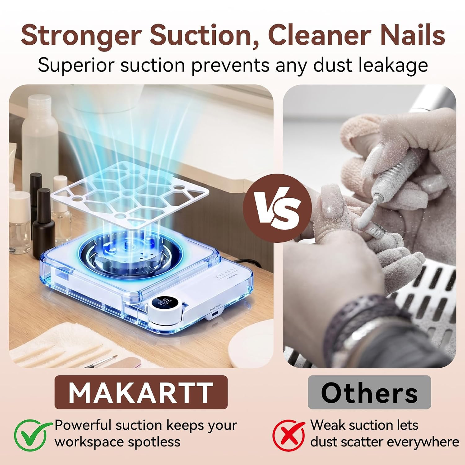 Compact Rechargeable Nail Dust Collector – 5500RPM Dust Collector Nail Tech ERYN