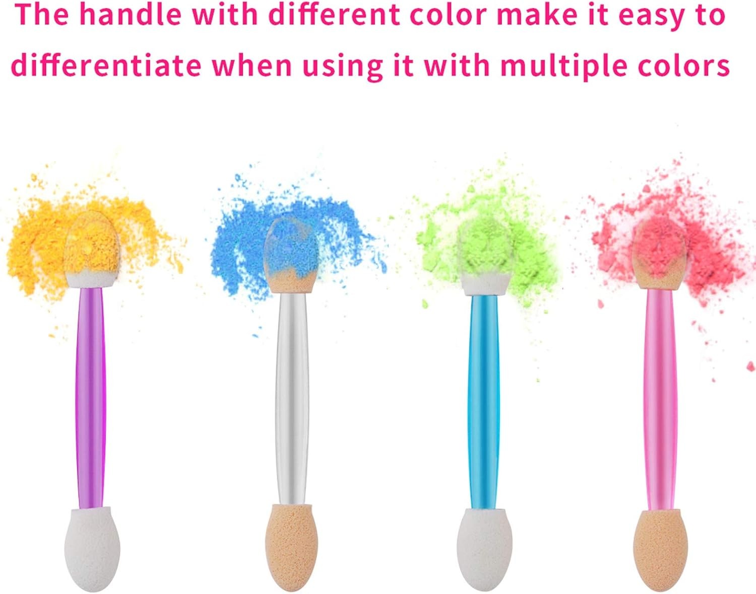 Disposable Sides Eye Shadow Spon Applicators with Container,