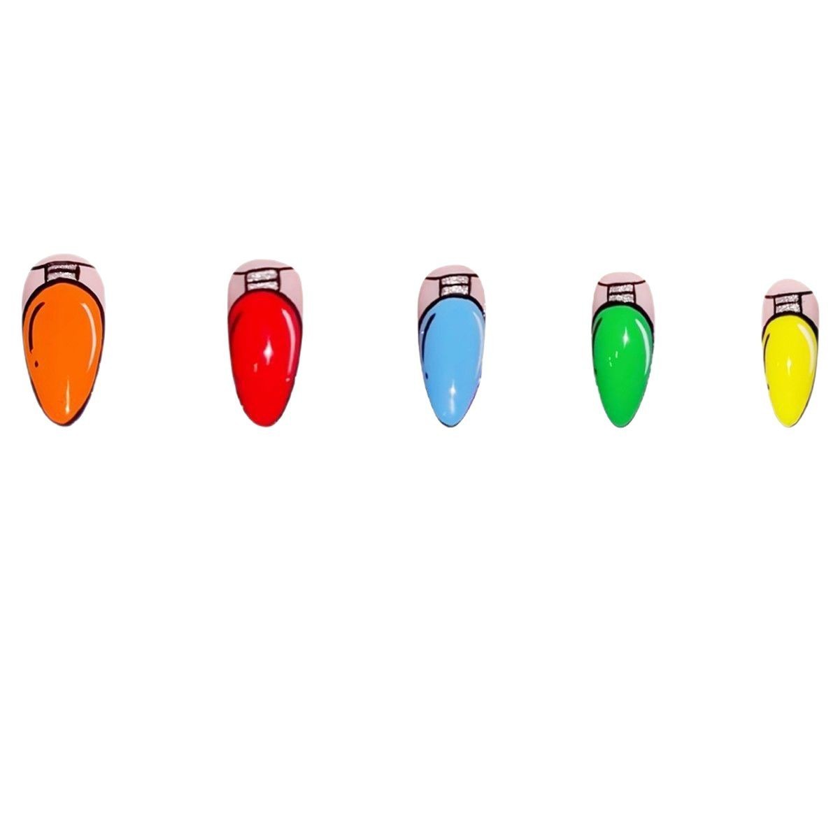24Pcs Colorful Cartoon 3D False Nails Set Wholesale