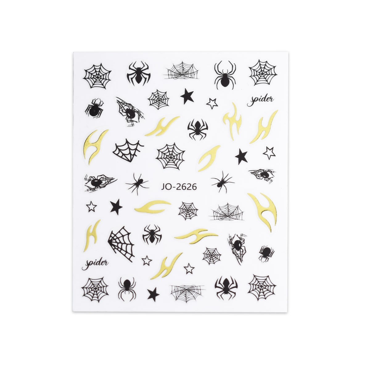 6Pcs Nail Art Sticker Web Bow Cat Sun Star Self-Adhesive Slider Decoration NH30