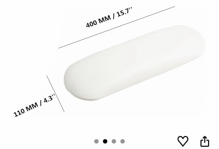 White Nail Hand Rest Pillow 15.7″ Manicure Cushion Table Support