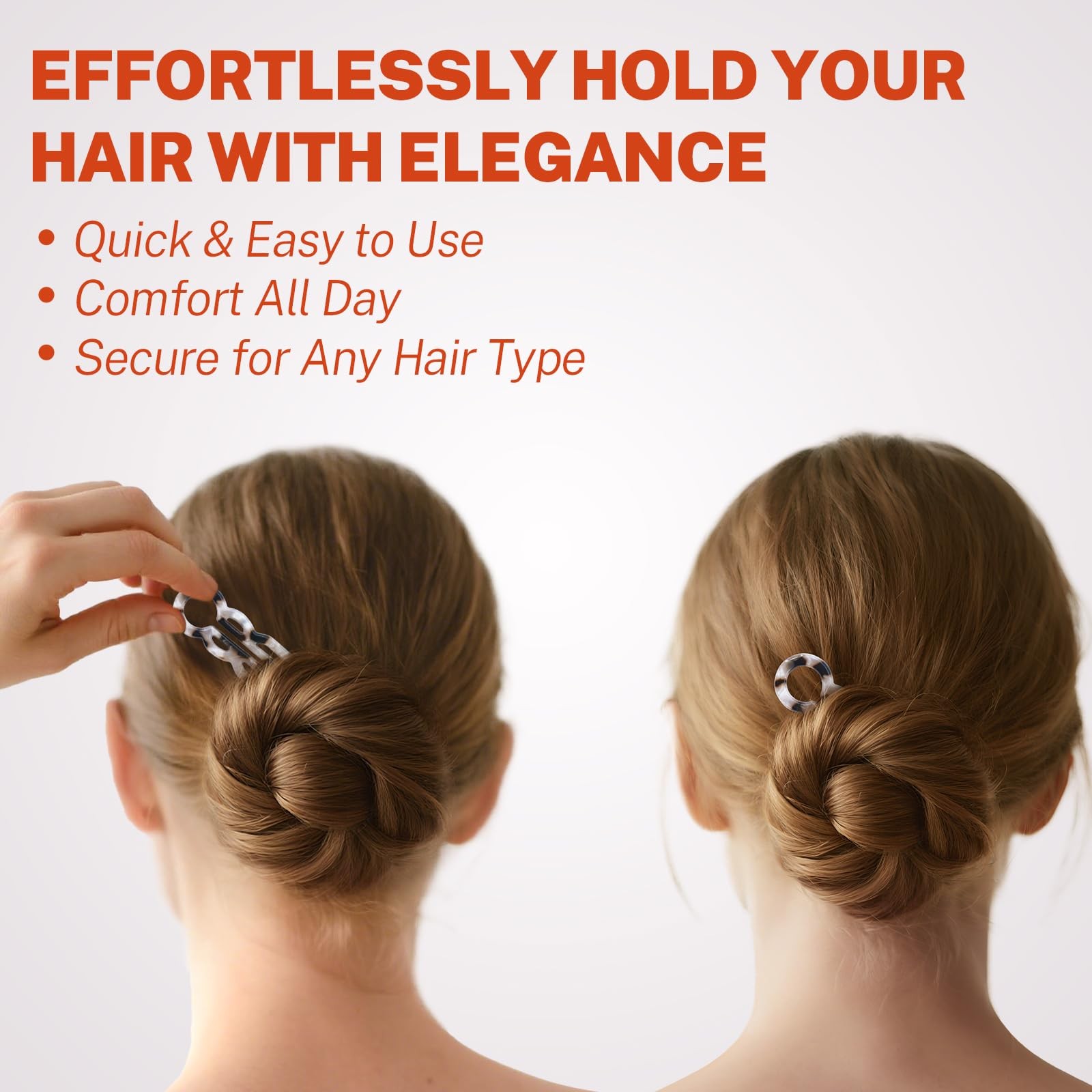 Luxe 3.54in Hair Pins (4-Pack) – Customer-Approved 1 Count (Pack of 4), 4pcs