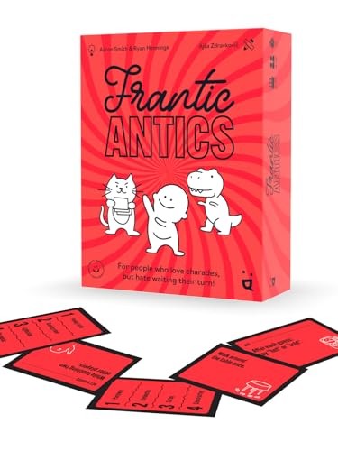 Helvetiq Frantic Antics Party Game – Fast-Paced, All-Play Medium, Multicolor