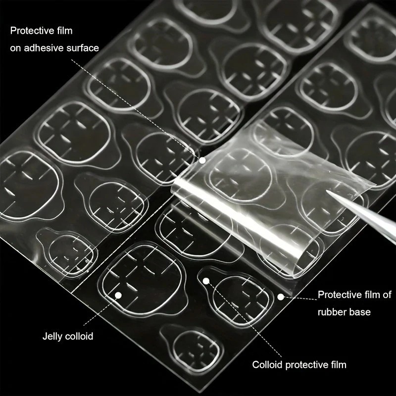 Nail Jelly Stickers Double Sided Fake Nail Glue Adhesive Tape Press on Nail Gel