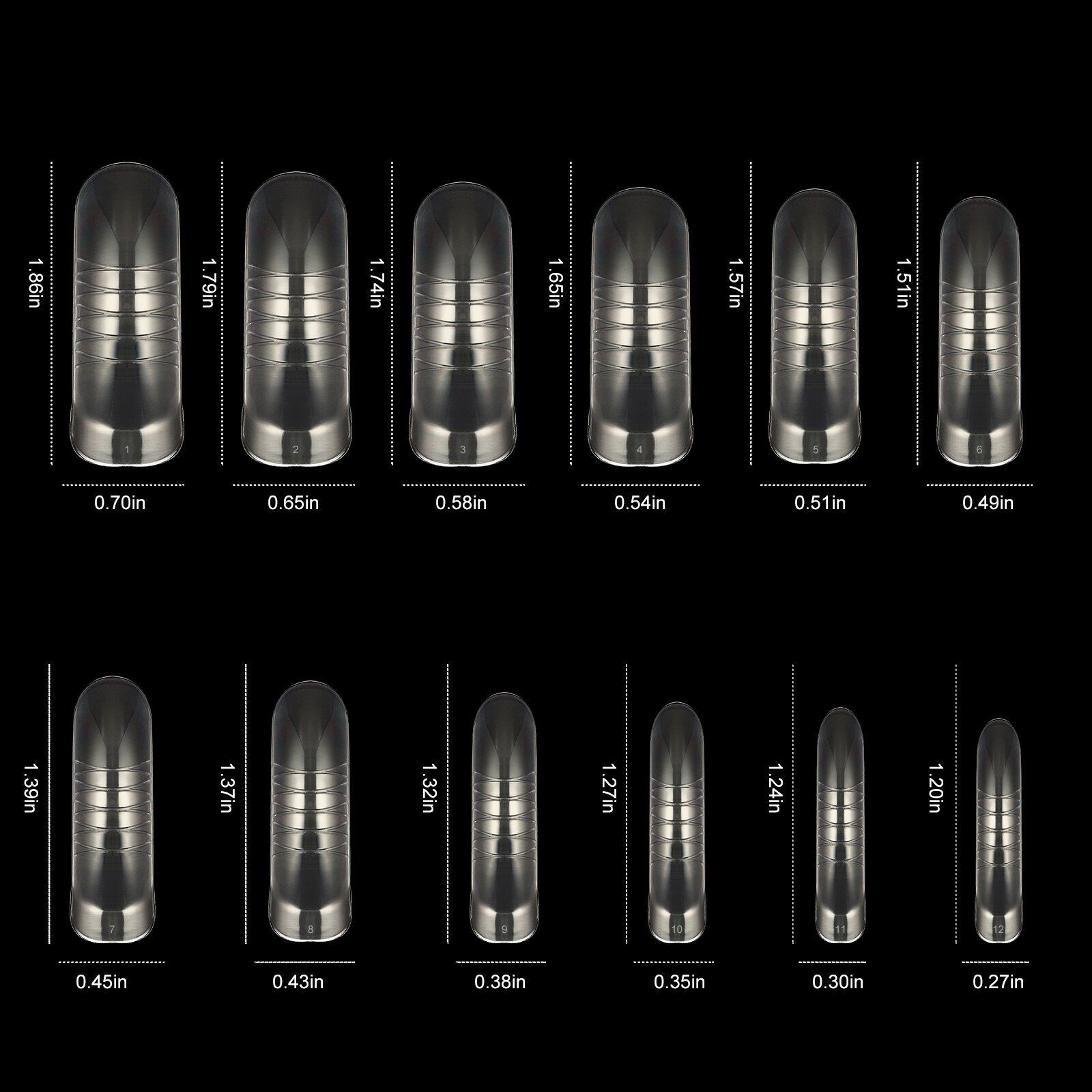 Quick Building Nails Extension Mold Form-Reusable Dual Clear False Nail Art Form