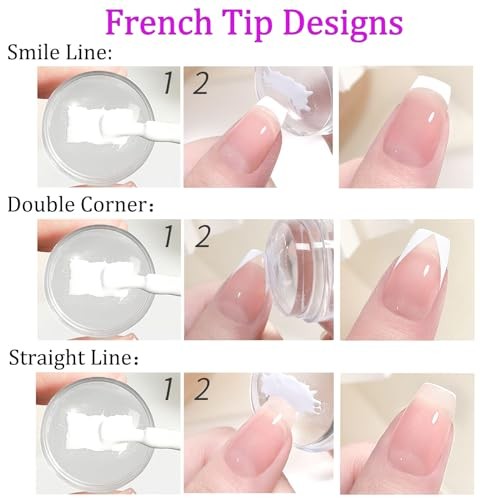 Upgraded Rotatable Nail Stamp Kit, French Tip Nail Art Stamper with Adjustable
