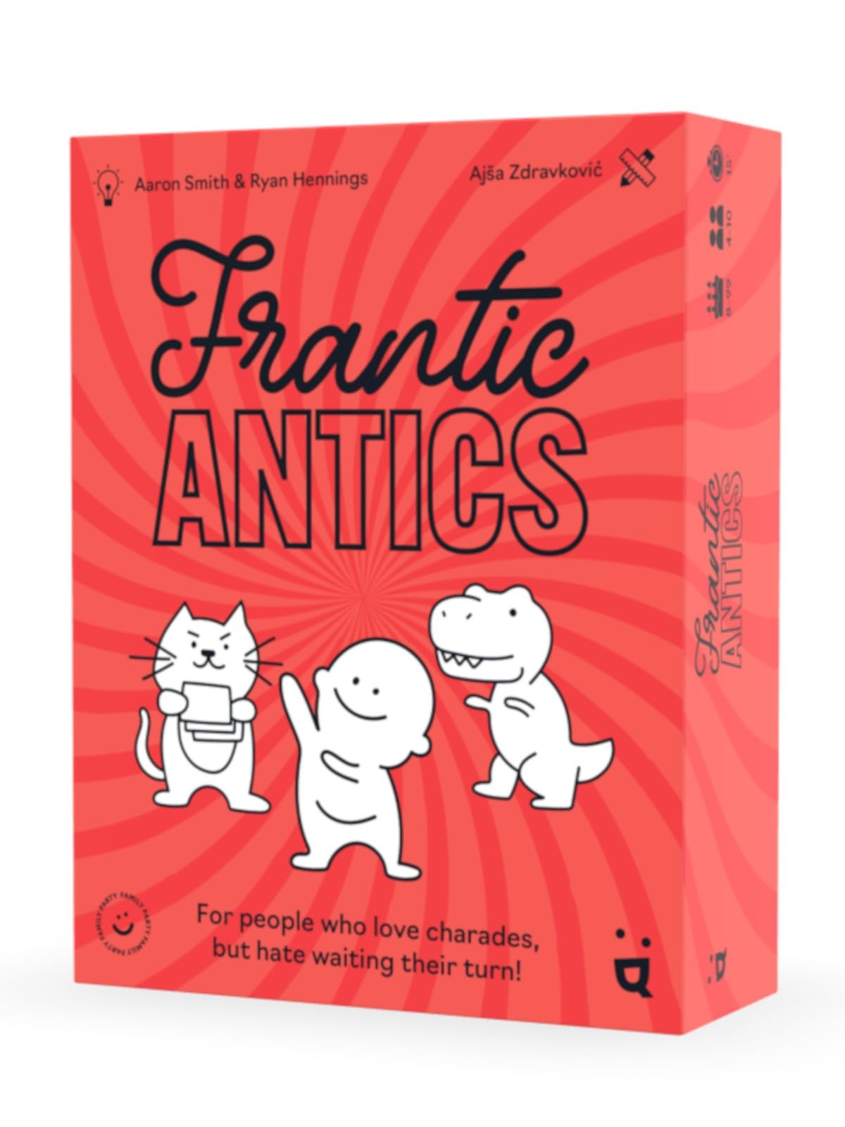 Helvetiq Frantic Antics Party Game – Fast-Paced, All-Play Medium, Multicolor