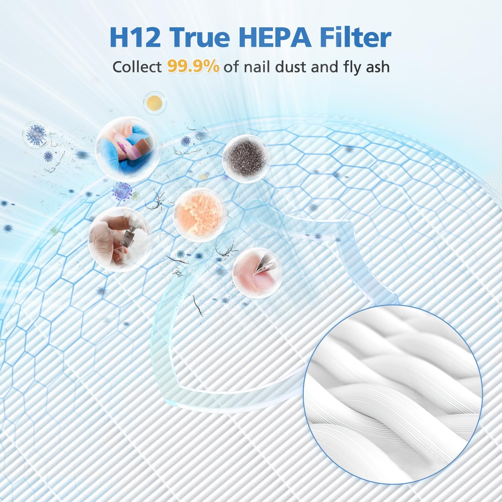 4 Pack HPro Nail Dust Collector Filter with MelodySusie Nail Dust Collectors,…