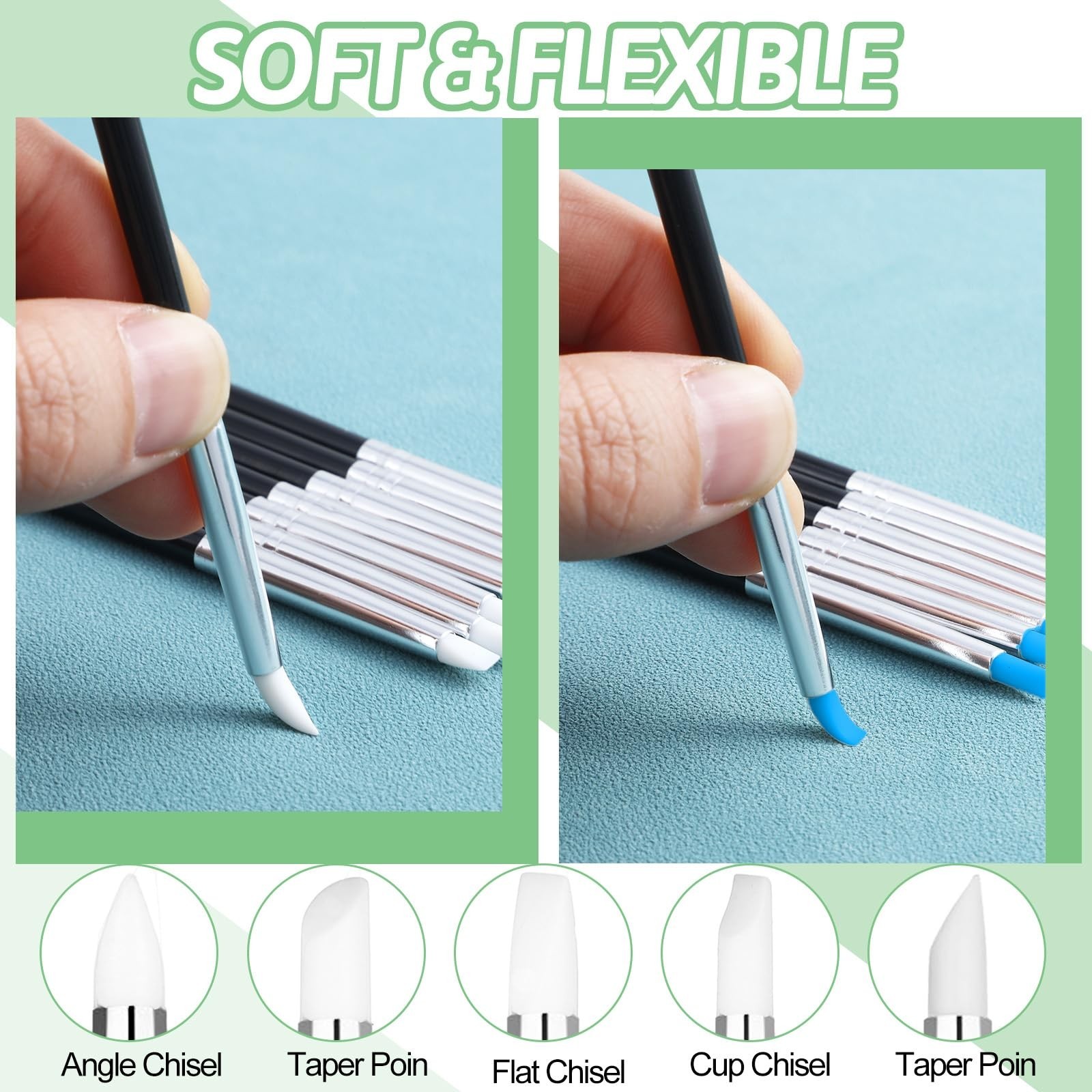 15pcs Silicone Clay Sculpting Tools, Professional Color Shaper Brushes Modeli…