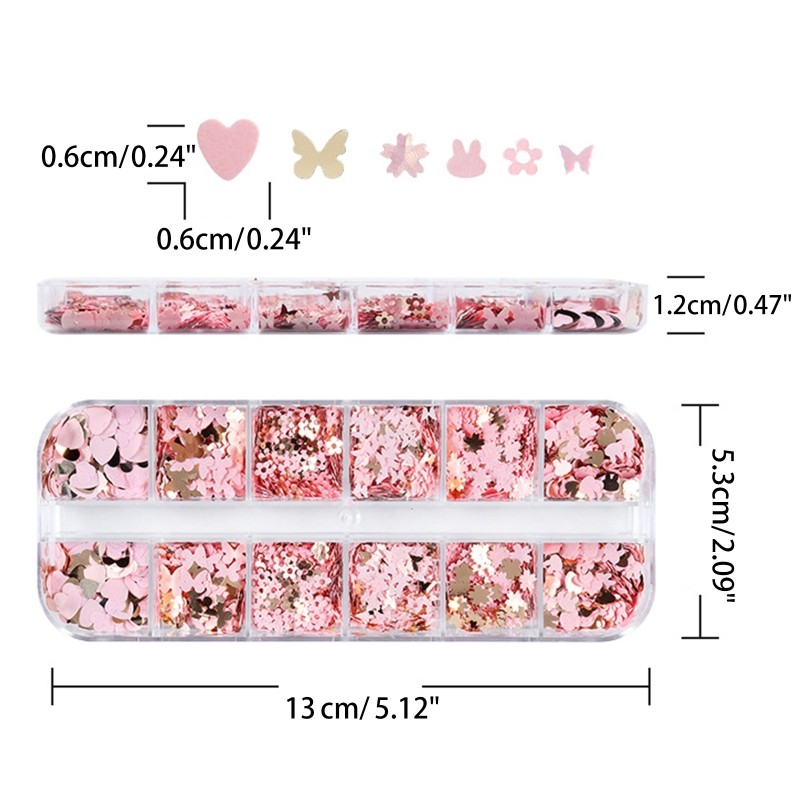 12 Grids Epoxy Resin Fillings Jewelry Making Accessories Sequins Nail Art Decors
