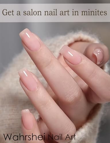 Semi Cured Gel Nail Strips, Natural Color, Jelly Nude, Easy to N Jelly Nude