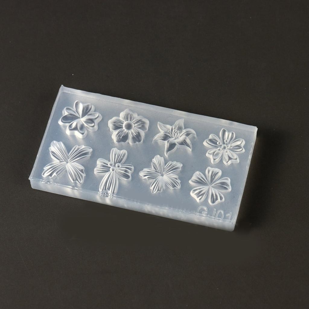 2PCS DIY Silicone Nail Art Moulds Flower Texture Template for Beauticians Salon