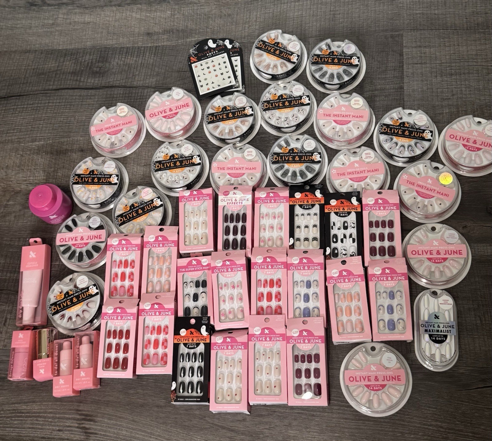 Olive & June Large 49 Piece Lot Press On Nails and Nail Care New $350+ Value