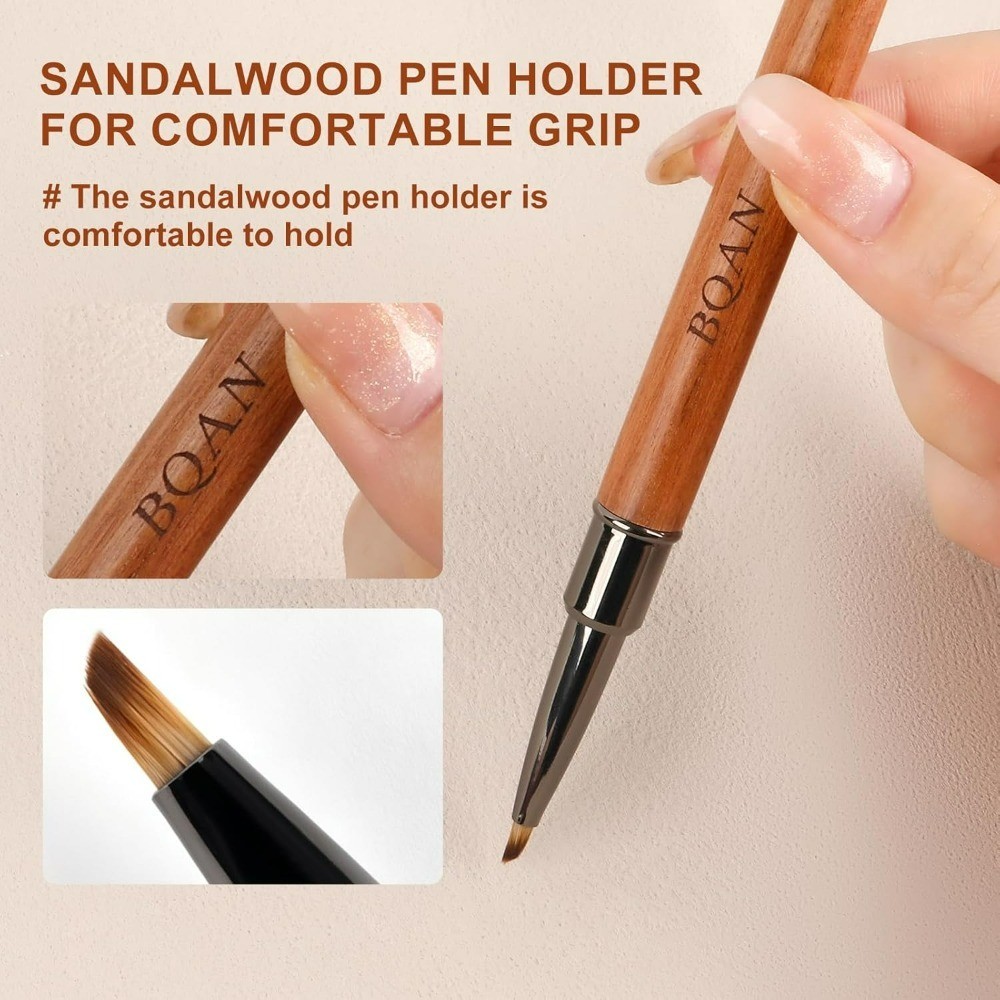 Nail Art Brush Triangular Pyramid Wooden Handle for Flower Petal Butterfly Gel