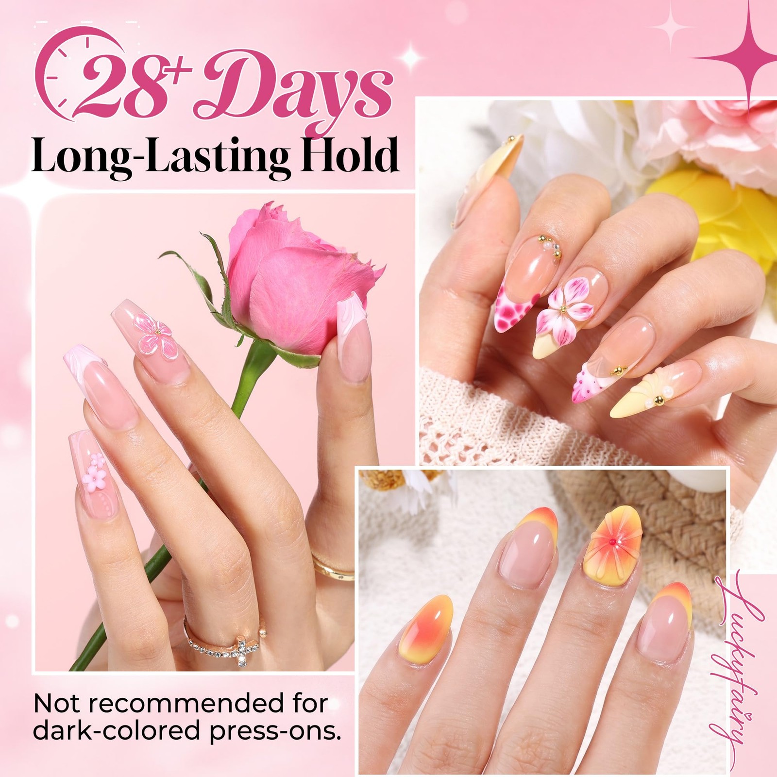 40ml Nail Glue for Nail Tips Solid Nail Glue Gel, Cured Needed, Easy Soak Off…