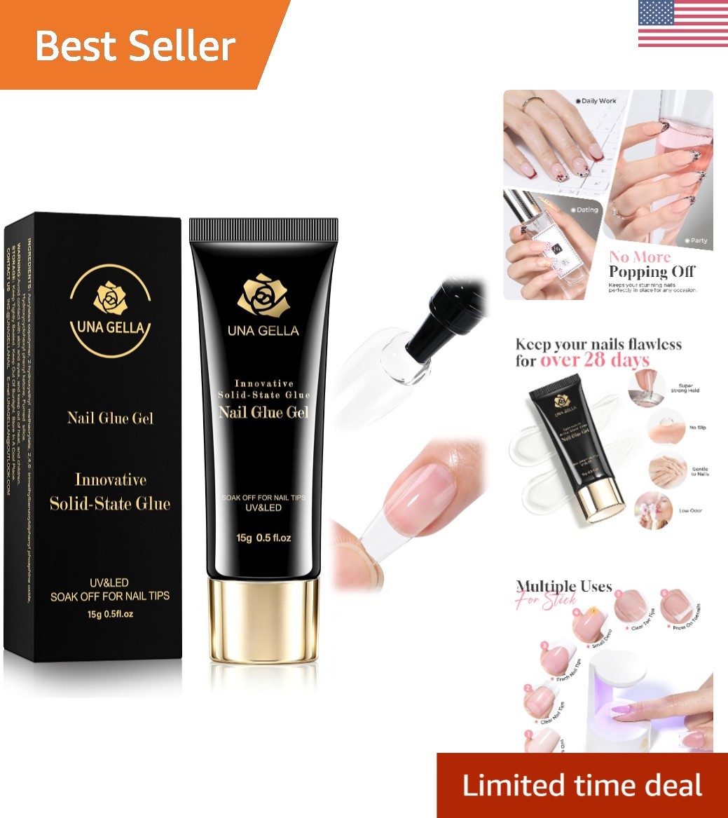 Long-Lasting Nail Glue Gel 15g for Acrylic Nails – Curing Lamp Required