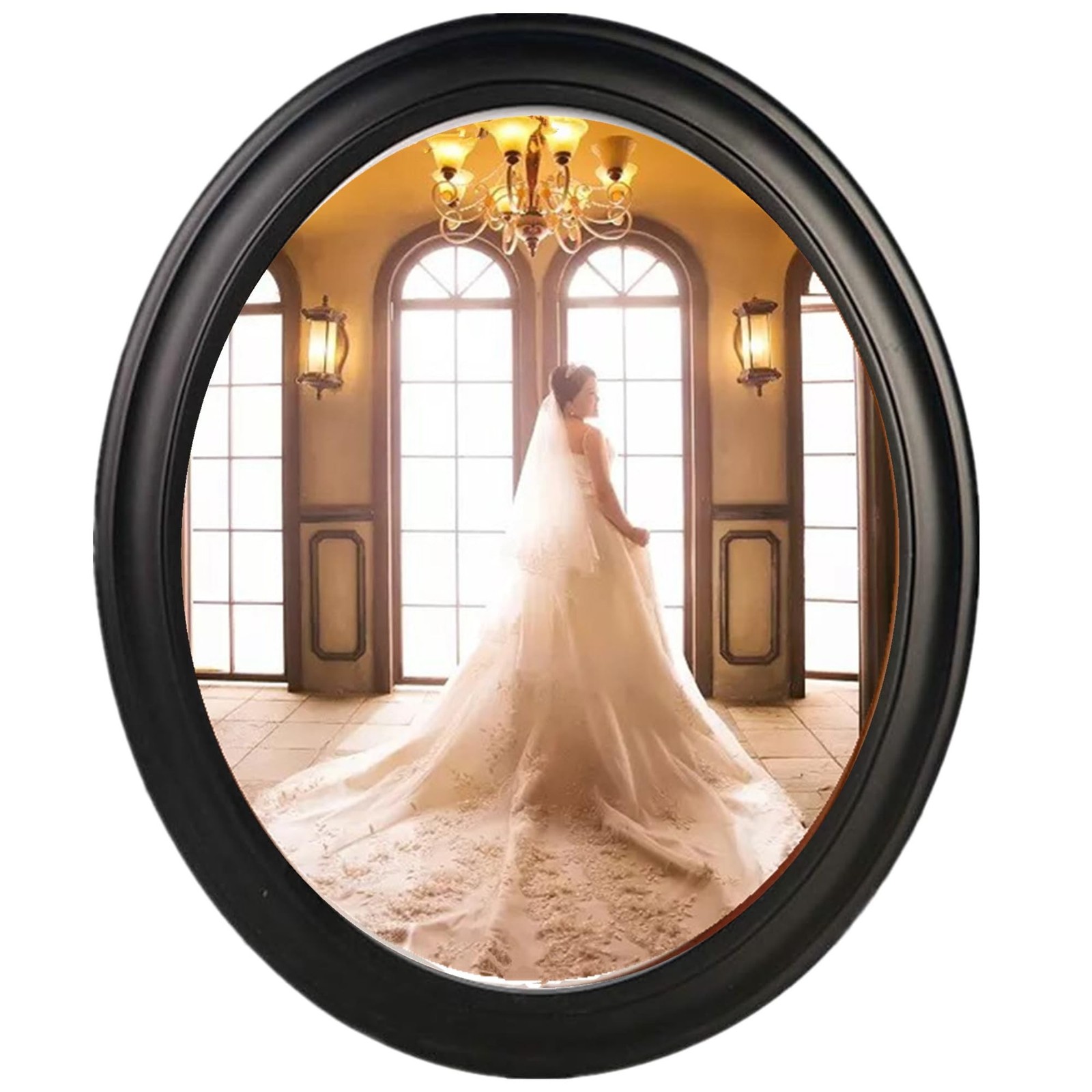 Oval Picture Frames,Oval Wood Picture Frame Wooden Wall Hanging Picture Frame…
