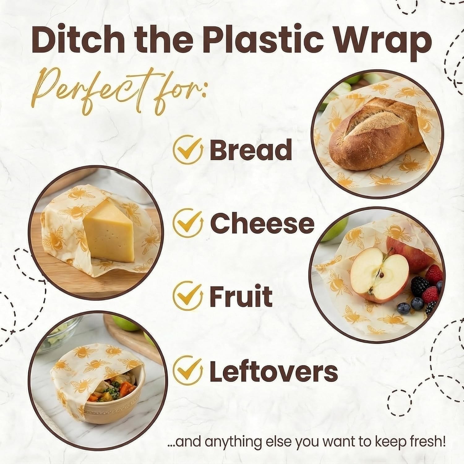 Beeswax Wrap Roll XXL 14×55 inch Reusable Food Storage Cut to Size Eco
