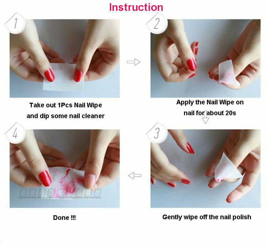 New 1000pcs UV Gel Tips Cotton Nail Polish Cleaner Remover Wipes Lint Free White