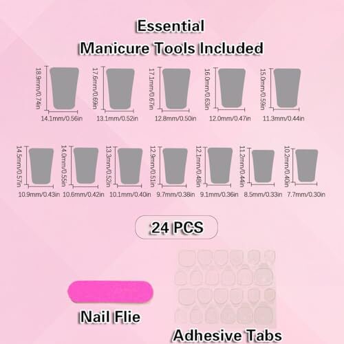 Medium Press on Nails Duck Silver Rhinestone Star Pearl French Tip Fake Nails