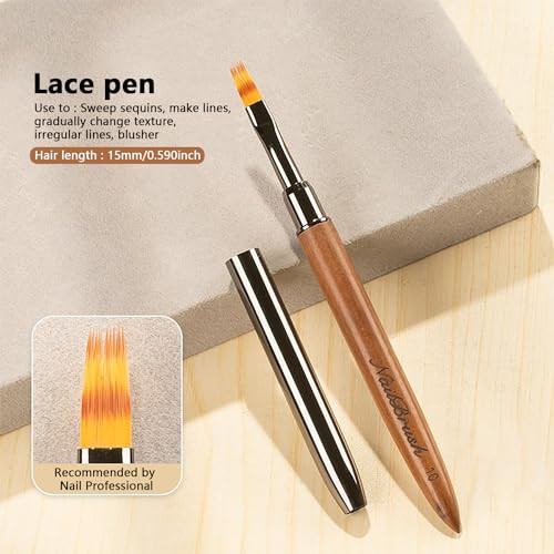 1pc Ombre Nail Brush Sandalwood Acrylic Nail Art Brushes Nail Painting Brush