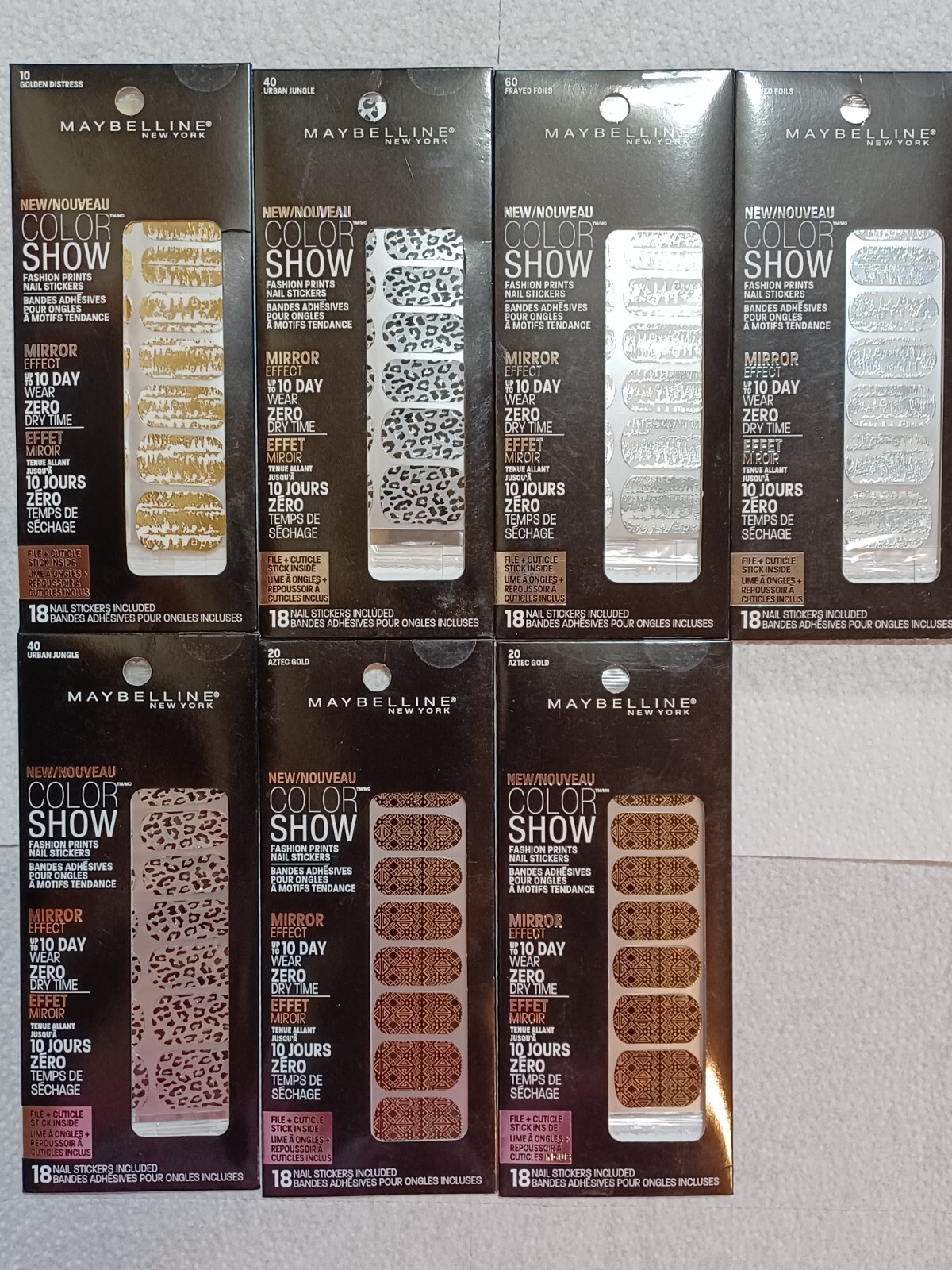 MAYBELLINE Color Show Fashion Print Nail Stickers 7 packs, 126 nail stickers #3