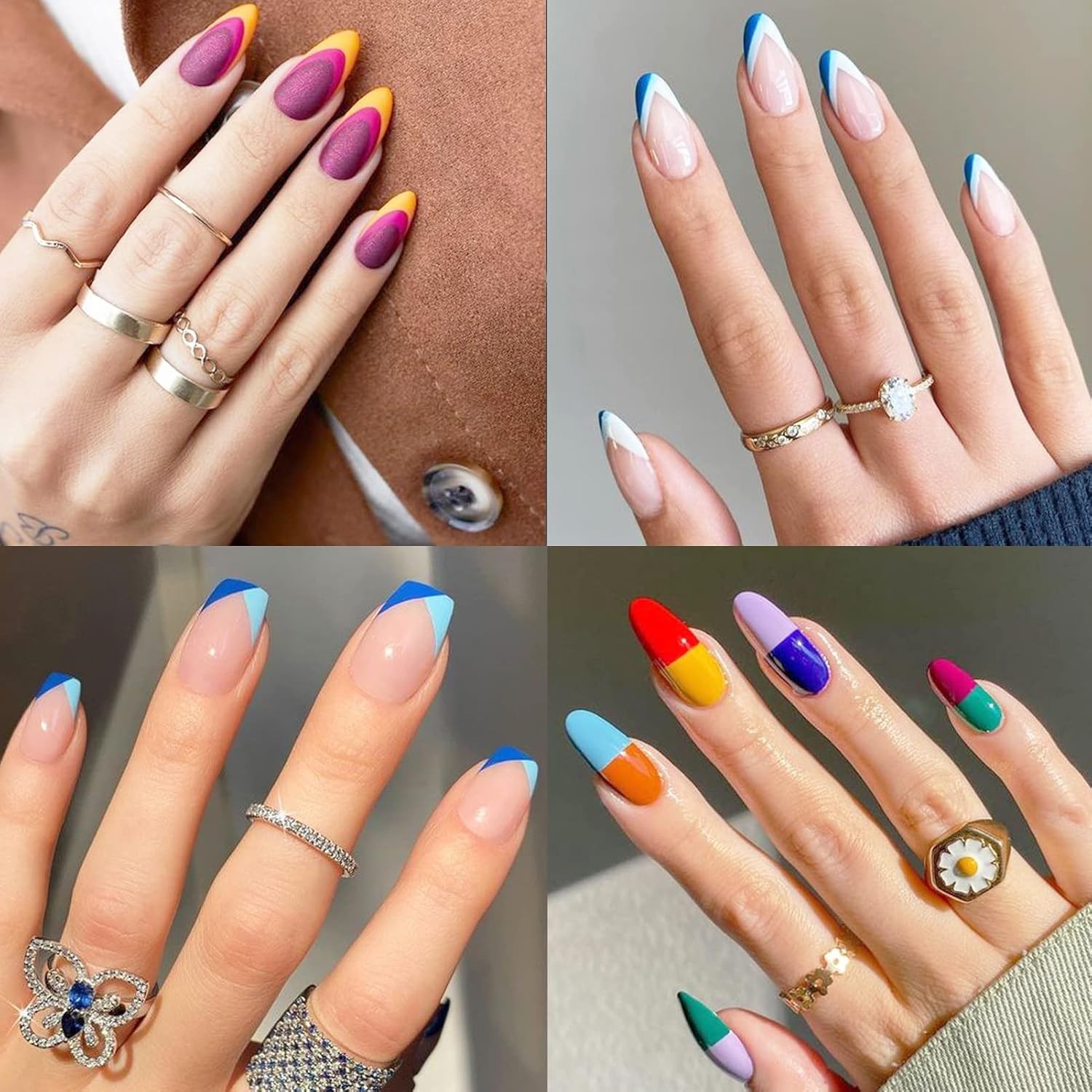 1860 nail art guide stickers, self-adhesive French V-shaped and crescent-shaped