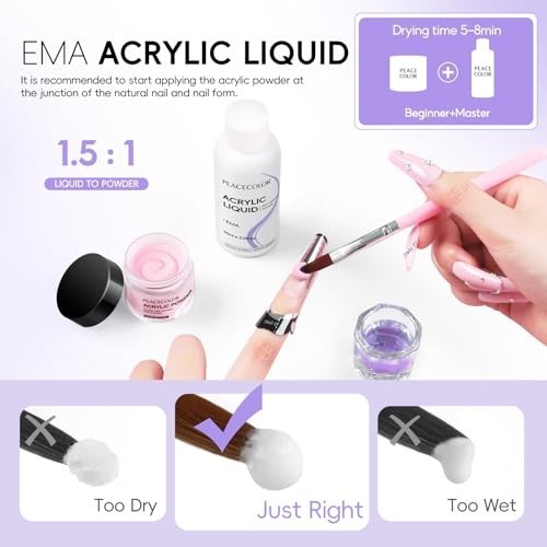 Acrylic Nail Kit for Beginners with Drill UV Light Gel Polish Glitter Powders