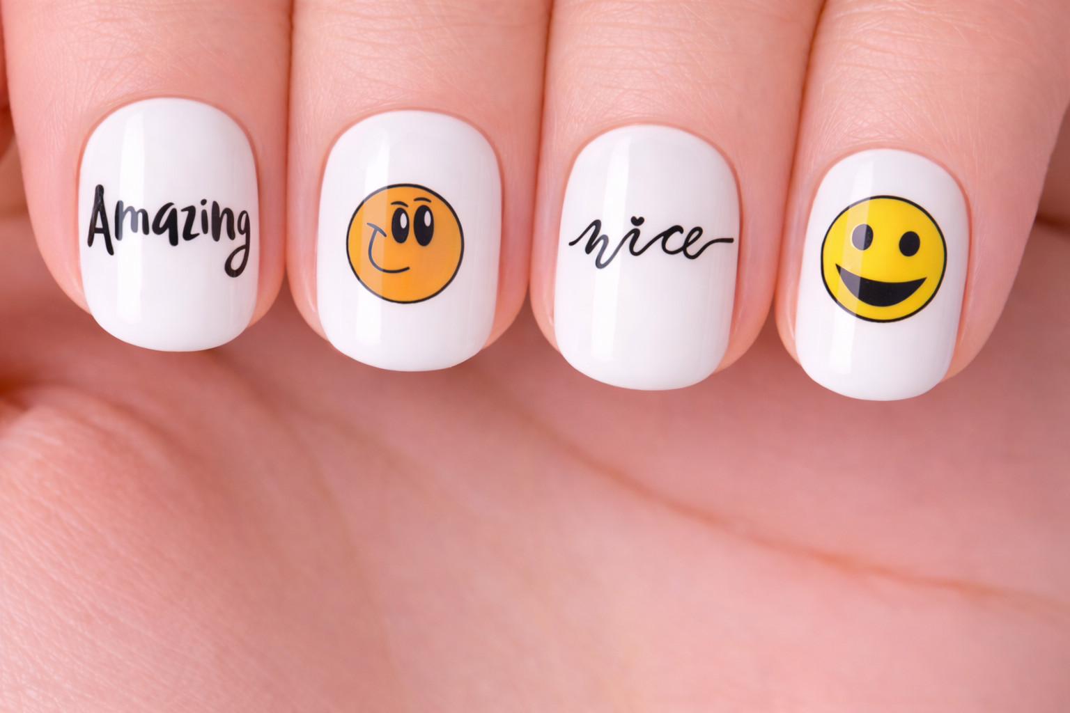 Smiley Faces Nail Decals Emoji Sticker Peel & Stick – 100 Decals